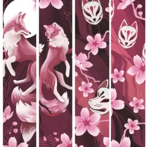 Obroża półzaciskowa: Kitsune (lis fioletowy/różowy)