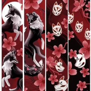 Obroża półzaciskowa: Kitsune (black&cherry)